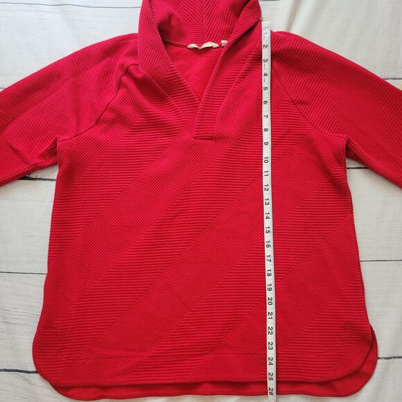 Soft Surroundings Size L Red Textured Pullover Sweater Minimalist Comfy Fit - Picture 4 of 9